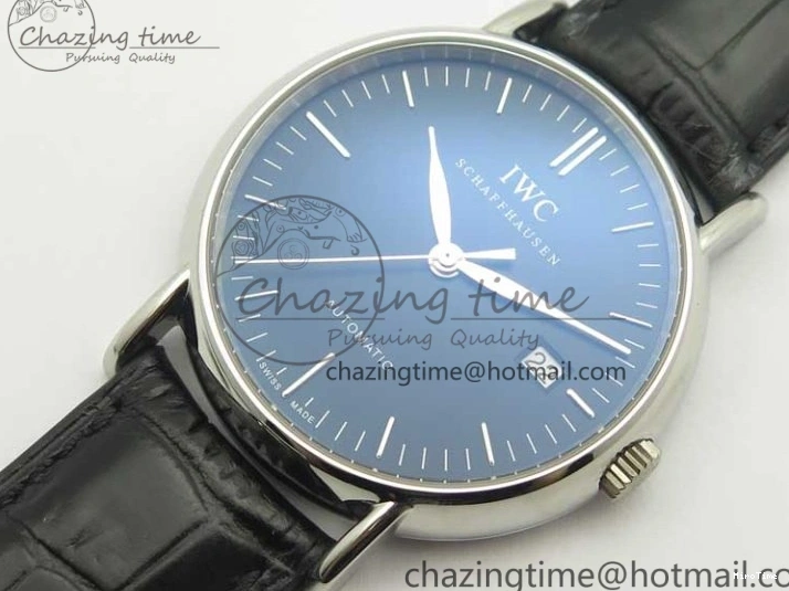 MIROTIME 0321 Portofino Automatic SS TWF 1:1 Best Edition Black Dial on Black Leather Strap A TravelReady 7199